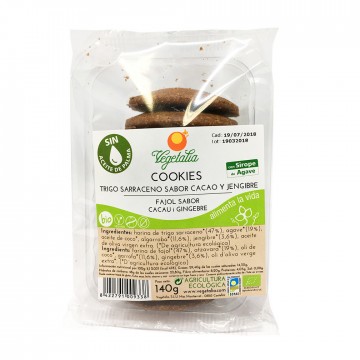 Cookies de Sarraceno Algarroba y Jengibre Bio Vegan 140g Vegetalia