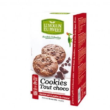 Cookies Chocolate Negro y Pepitas de Chocolate Bio Vegan 175g Le Moulin De Pivert