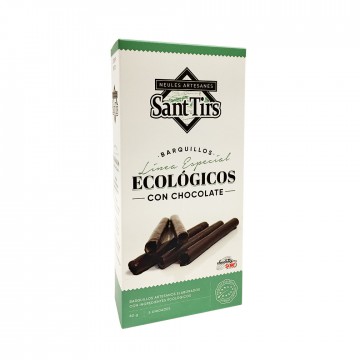 Barquillos ecológicos con chocolate Sant Tirs