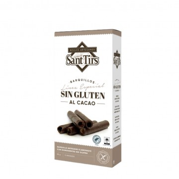 Barquillos con chocolate sin gluten San Tirs