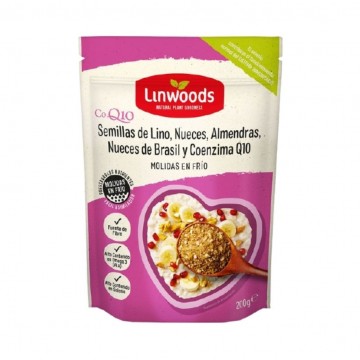 Semillas de Lino, Almendras, Nueces y Nueces de Brasil con CoQ10 200g Linwoods - Eco Vegan