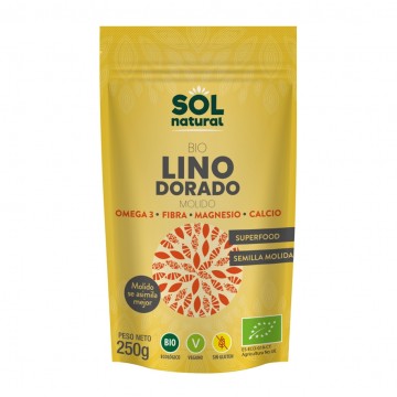 Semillas de Lino Doradas Molidas SinGluten Bio Vegan 250g Solnatural