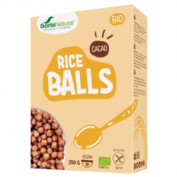 Rice Balls Bolitas de Arroz Integral con Cacao SinGluten Bio Vegan 250g Soria Natural