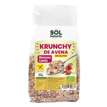 Muesli Krunchy Avena Manzana Canela SinGluten Bio 350g Solnatural