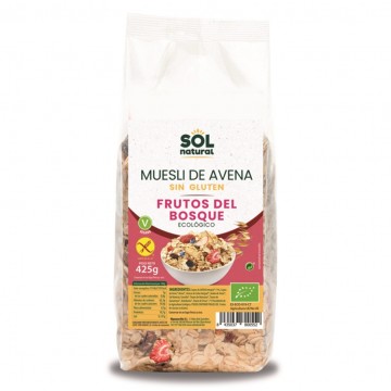 Muesli Krunchy Avena Frutos Bosque SinGluten Bio 350g Solnatural