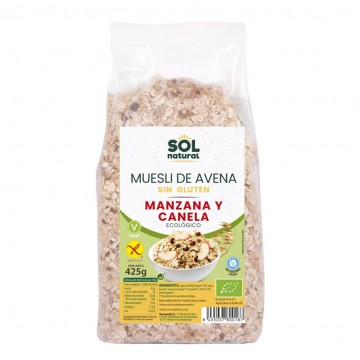 Muesli de Avena Manzana y Canela Bio Vegan 425g Solnatural