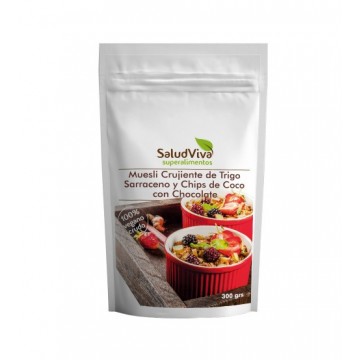 Muesli Crujiente de Trigo Sarraceno y Chips de Coco con Chocolate SinGluten 300g Salud Viva