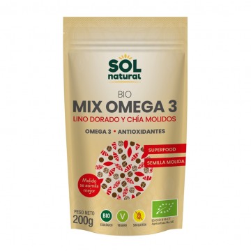 Mix Omega-3 Lino y Chia SinGluten Bio Vegan 200g Solnatural