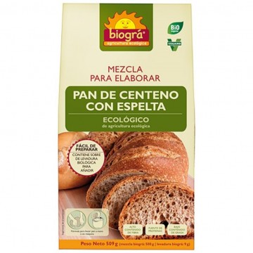 Mezcla para Pan de Centeno con Espelta Bio Vegan 510g Biogra