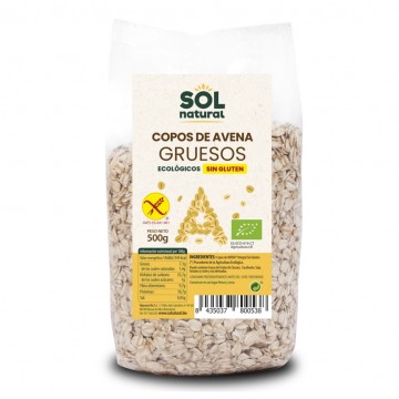 Copos Gruesos de Avena Integral SinGluten Bio 500g Solnatural