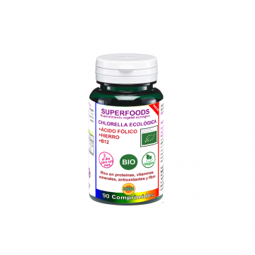 CHLORELLA BIO CON ACIDO FOLICO, HIERRO Y B12 90 COMP