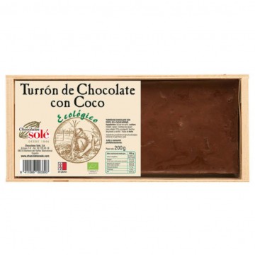 Turron de Chocolate Coco Eco 200g Chocolates Sole