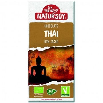 Super Chocolate Thai 60% Cacao con Leche de Coco Bio Vegan 100g Natursoy