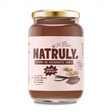 Crema de Cacahuete Cacao y Vainilla SinGluten 500g Natruly