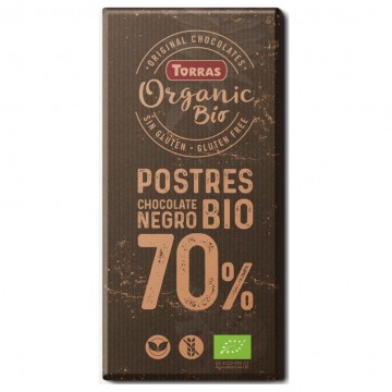 Cobertura de Chocolate Fondant 70% Cacao SinGluten Bio Vegan 200g Torras