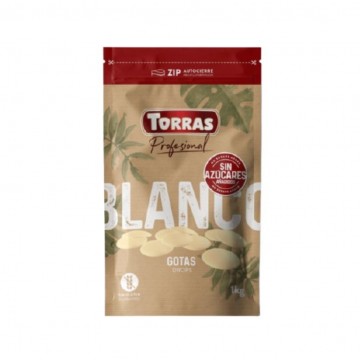 Cobertura Chocolate Blanco en Gotas SinGluten 1kg Torras