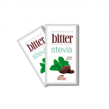 Chocolatinas Bitter con Stevia 72% Cacao SinGluten 30uds Chocolates Sole