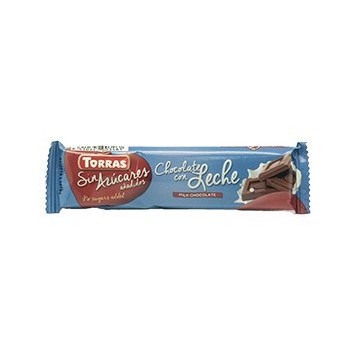 Chocolatina de Chocolate con Leche SinGluten SinAzucar 30uds Torras