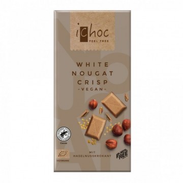 Chocolate White Nougat Crisp Vegan 80g ICHOC