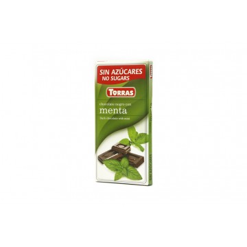 Chocolate Negro con Menta SinGluten SinAzucar 75g Torras