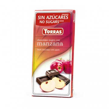 Chocolate Negro con Manzana SinGluten SinAzucar 75g Torras