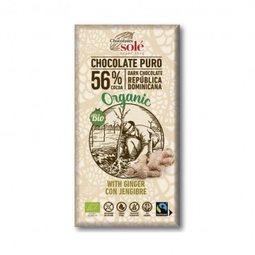 Chocolate Negro con Jengibre SinGluten Bio Vegan 100g Chocolates Sole