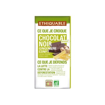 Chocolate Negro con Jengibre Confitado Bio 100g Ethiquable