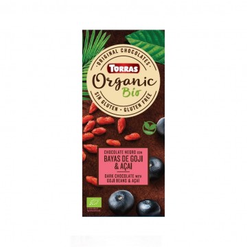 Chocolate Negro con Goji y Açai SinGluten Bio Vegan 100g Torras