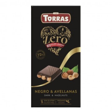 Chocolate Negro con Avellanas 72% Cacao SinGluten Vegan 150g Torras