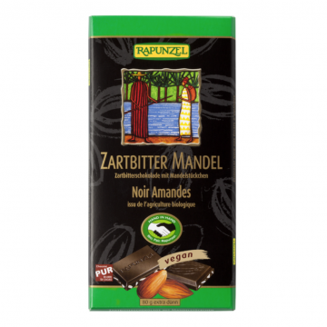 Chocolate Negro con Almendras Bio Vegan 80g Rapunzel