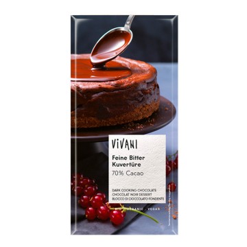 Chocolate Negro Cobertura Postres Bio Vegan 200g Vivani