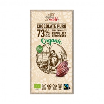 Chocolate Negro 73% SinGluten Bio Vegan 100g Chocolates Sole