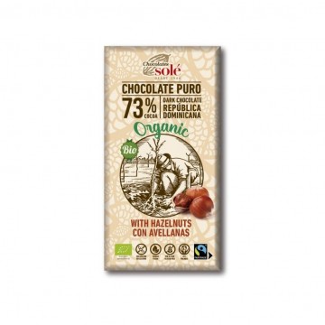 Chocolate Negro 73% con Avellanas SinGluten Eco Vegan 150g Chocolates Sole