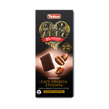 Chocolate Negro 72% Cacao con Cafe Arabica SinGluten Vegan 100g Torras