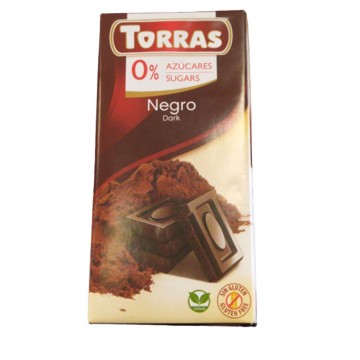 Chocolate Negro 0% Azucares SinGluten Vegan 75g Torras