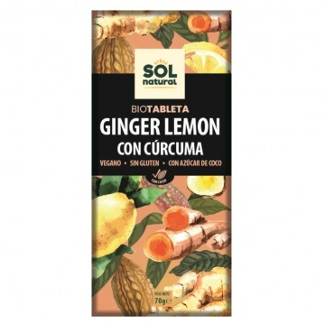 Chocolate Jengibre Limon Curcuma SinGluten Eco Vegan 70g Solnatural