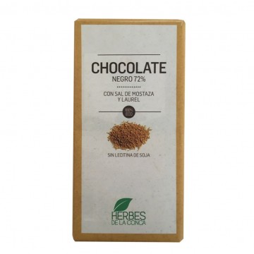 Chocolate con Sal de Mostaza y Laurel SinGluten Eco Vegan 100g Herbes De La Conca