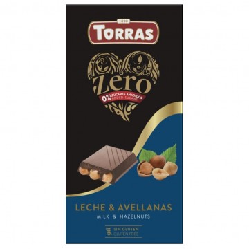 Chocolate con Leche Avellanas Zero Sin Gluten 150g Torras