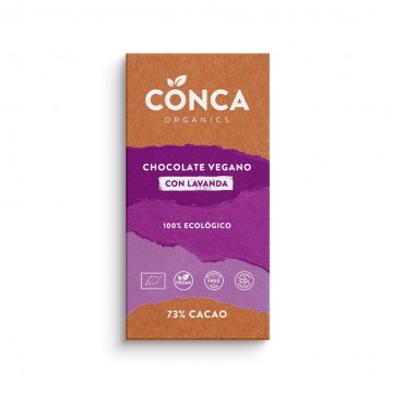 Chocolate con Lavanda 73 % Cacao Eco Vegan 100g Herbes De La Conca