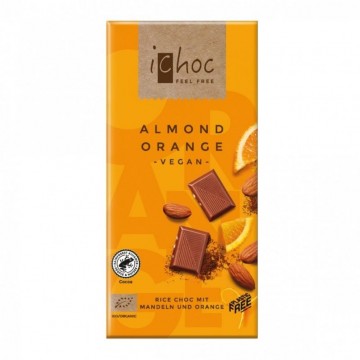 Chocolate con Almendra y Naranja Vegan Bio 80g ICHOC