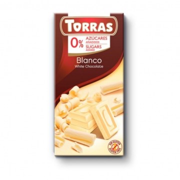 Chocolate Blanco con Maltitol SinGluten SinAzucar 75g Torras