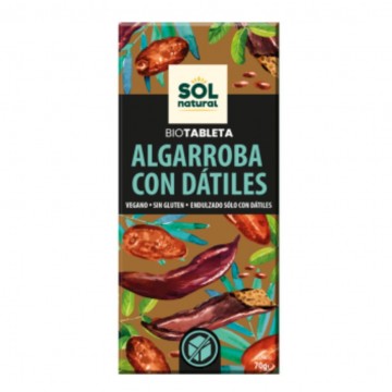 Chocolate Algarroba Datiles Bio Vegan SinGluten 70g Solnatural