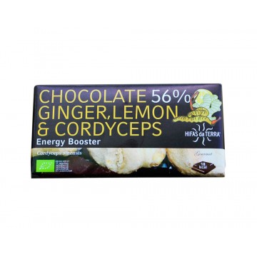 Chocolate 56% Jengibre Limon y Cordyceps Eco 100g Hifas Da Terra