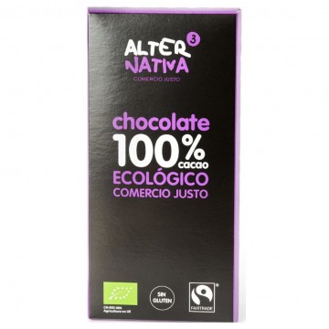 Chocolate 100% Cacao SinGluten Bio 80g Alternativa3