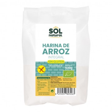 Harina de Arroz Integral SinGluten Bio 500g Solnatural