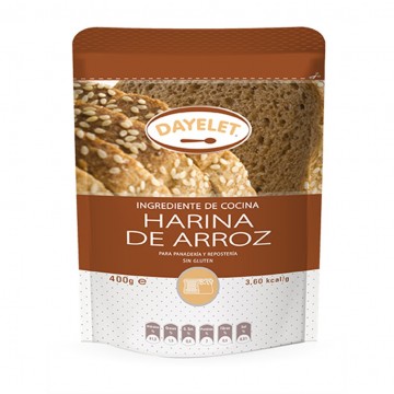 Harina de Arroz Blanco SinGluten 400g Dayelet