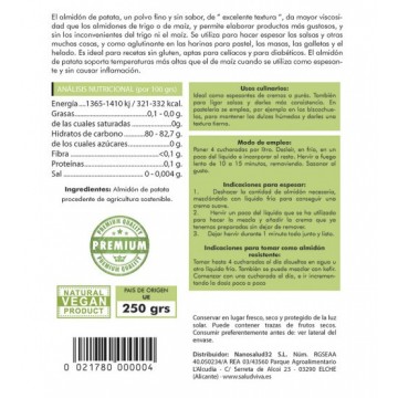 Almidon de Patata Vegan 250g Salud Viva