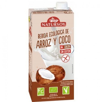 Bebida Vegetal de Arroz y Coco + Calcio SinGluten Bio Vegan 6x1L Natursoy