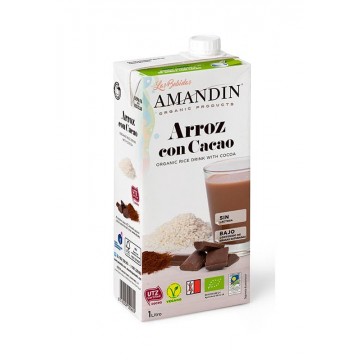 Bebida Vegetal de Arroz y Cacao SinGluten Eco Vegan 6x1L Amandin