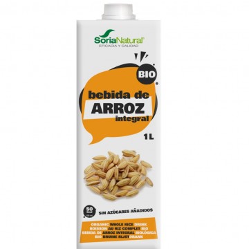 Bebida Vegetal de Arroz Integral SinGluten Bio Vegan 6x1L Soria Natural